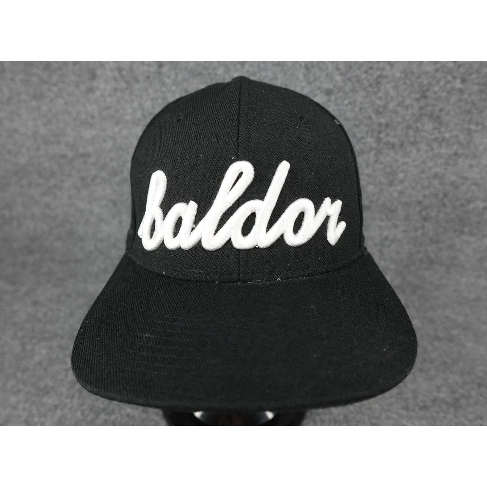 Pukka Baldor Snapback Hat Mens OSFM Black 3D Puff‎ Embroidery Flat Brim Cap